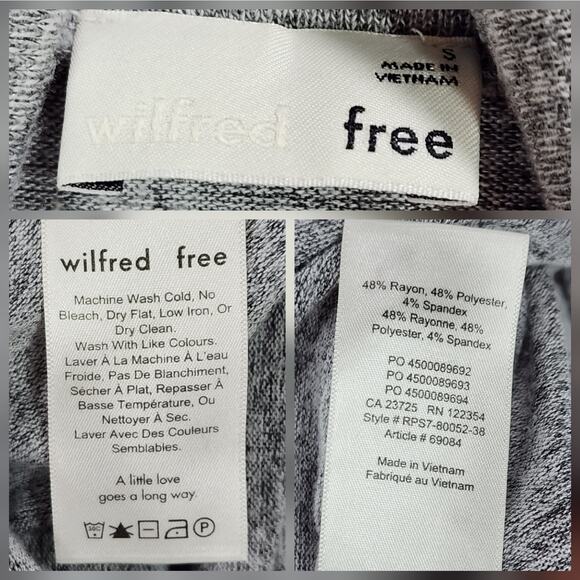 Aritzia Wilfred Free‎ Sweater Dress sz S Women Sasha Space Dye Gray Turtle Neck - Picture 4 of 11